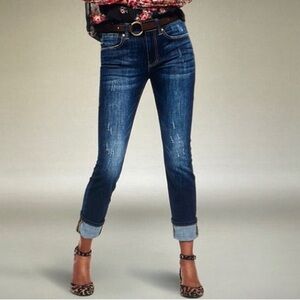 CAbi Blue Washed Straight Leg High Waist Jeans Size 2 Gently Used